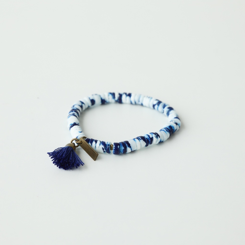 Isabel Marant Blue Fiji Beaded Tassel Bracelet